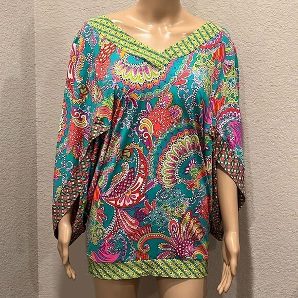 Trina Turk blouse 96% polyester 4% spandex - Picture 1 of 5